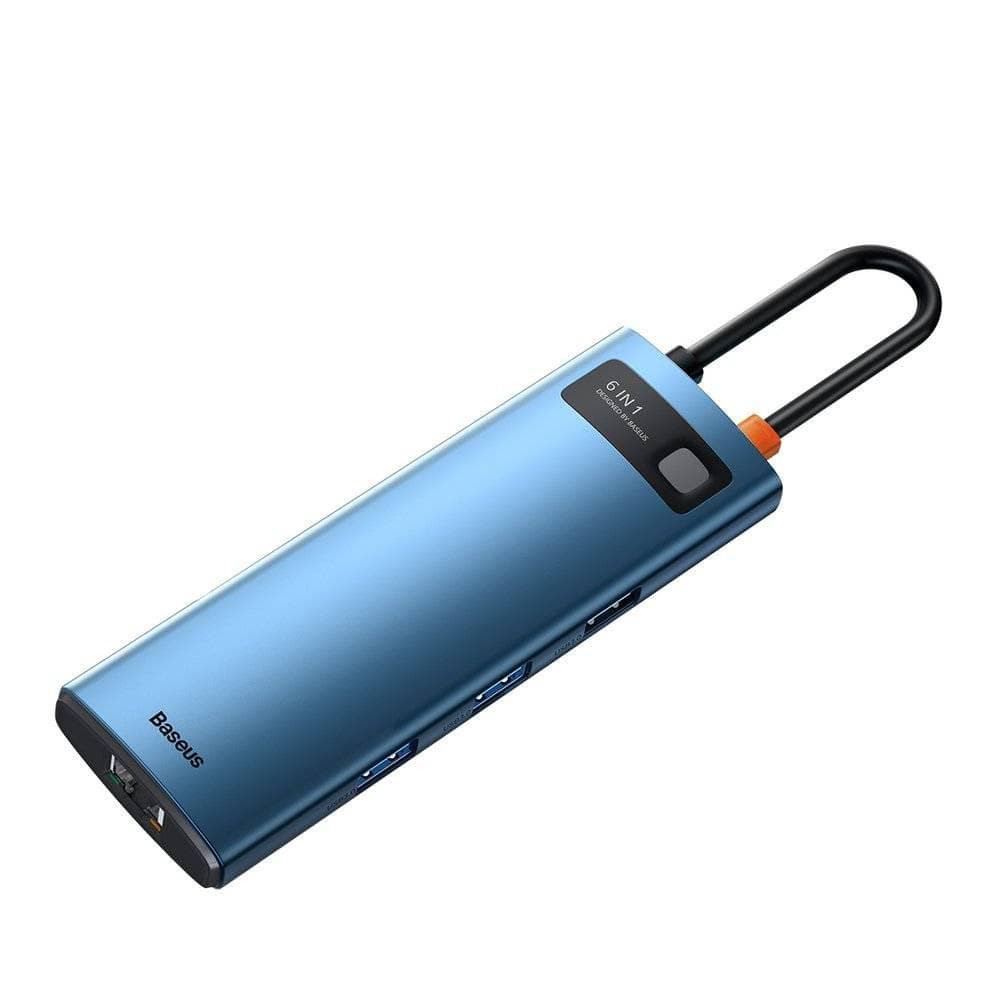 Docking station BASEUS Metal Gleam, USB Type-C, 100W, Gri — miniatură