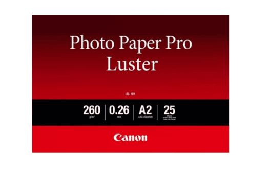 Hartie foto Canon LU-101 , Pro , 25 coli, 260g-m2. A2, 420 mm x 594 mm.