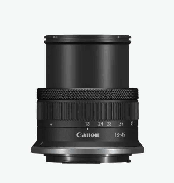 Camera foto Canon Eos R100 + Obiectiv RF-S 18-45mm F/4.5-6.3 IS STM kit, Senzor CMOS 22.3 x 14.9mm, 24.1 Megapixeli, Aspect Ratio: 3:2, Procesor:DIGIC 8, Montura RF, Compatibilitate: RF, RF-S, (EF si EF-S cu adaptor), Distanta focla: 1.6x, Dual Pixel CMOS AF System, One-Shot AF and Servo AF, Face+ — miniatură