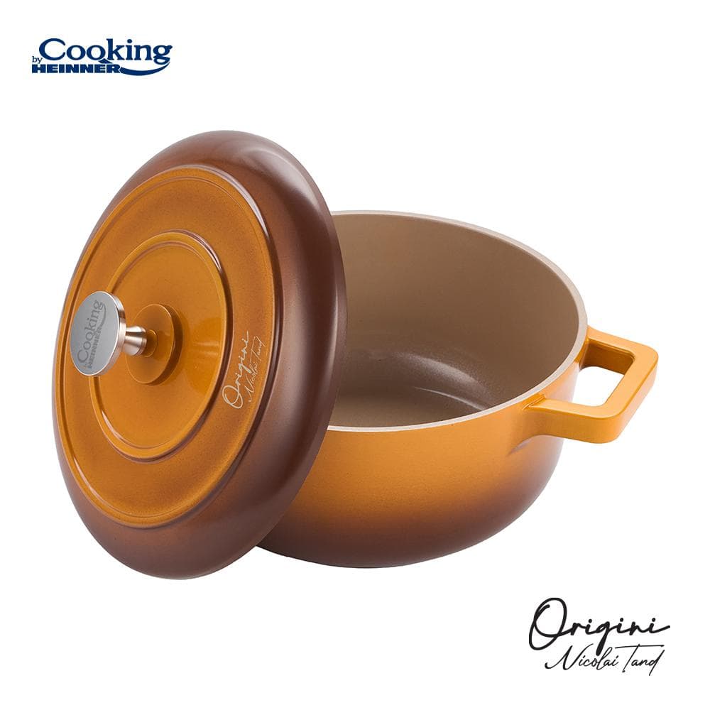 CRATITA ALUMINIU TURNAT + CAPAC 20x10 CM, 2.4L, NICOLAI TAND, ORIGINI, COOKING BY HEINNER — miniatură