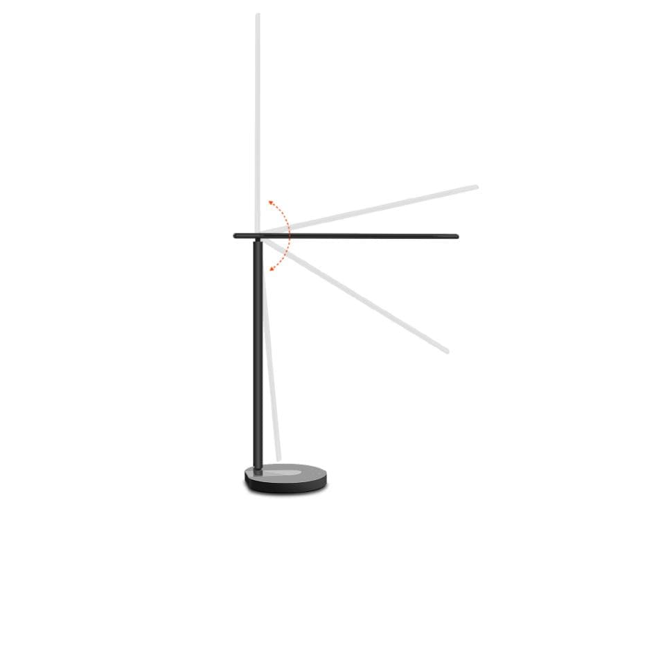 Lampa de birou WiFi Tellur Smart, 12W, lumina alba, calda, Qi 10W, USB 10W, reglabila, negru — miniatură