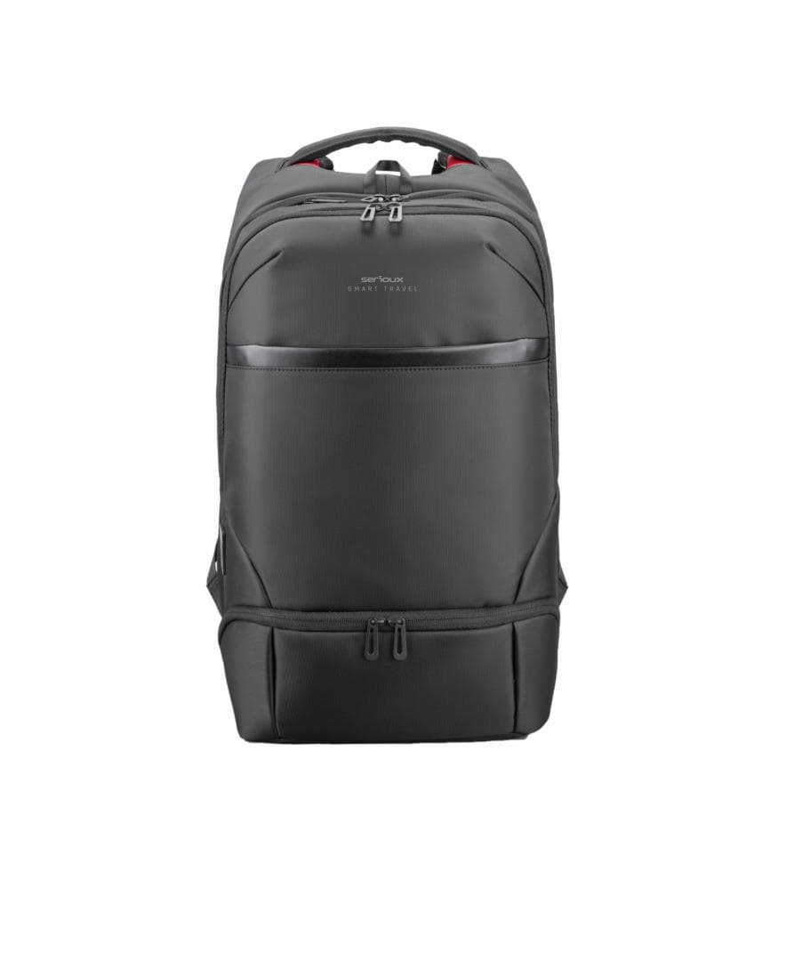 Rucsac notebook Serioux, SMART TRAVEL ST9588, dimensiuni: 32 x 19 x 46 cm, rezistent la apa, compartimente multiple, compartiment separat pentru notebook: max. 15.6", bretele ajustabile, port de încărcare USB, buzunar ascuns la spate, material poliester