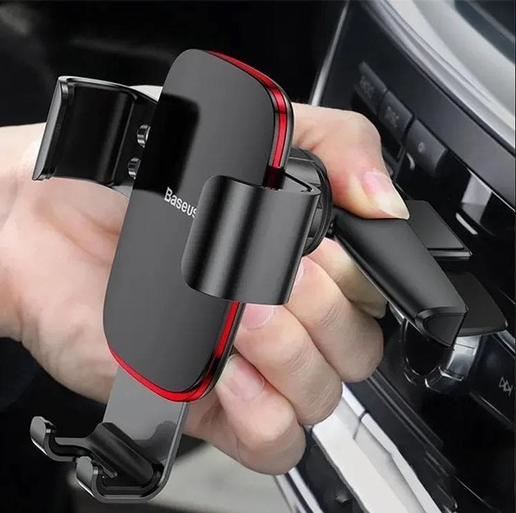 SUPORT AUTO Baseus Metal Age Gravity pt. SmartPhone, fixare in suport CD/DVD player auto, negru — miniatură