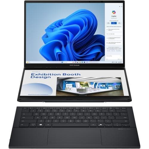 Laptop Consumer ASUS Zenbook Duo UX8406CA, cu procesor Intel Core Ultra 7 255H, 14'' OLED, 32 GB LPDDR5x, 1 TB, Intel Arc 140T, Windows 11 Pro — miniatură
