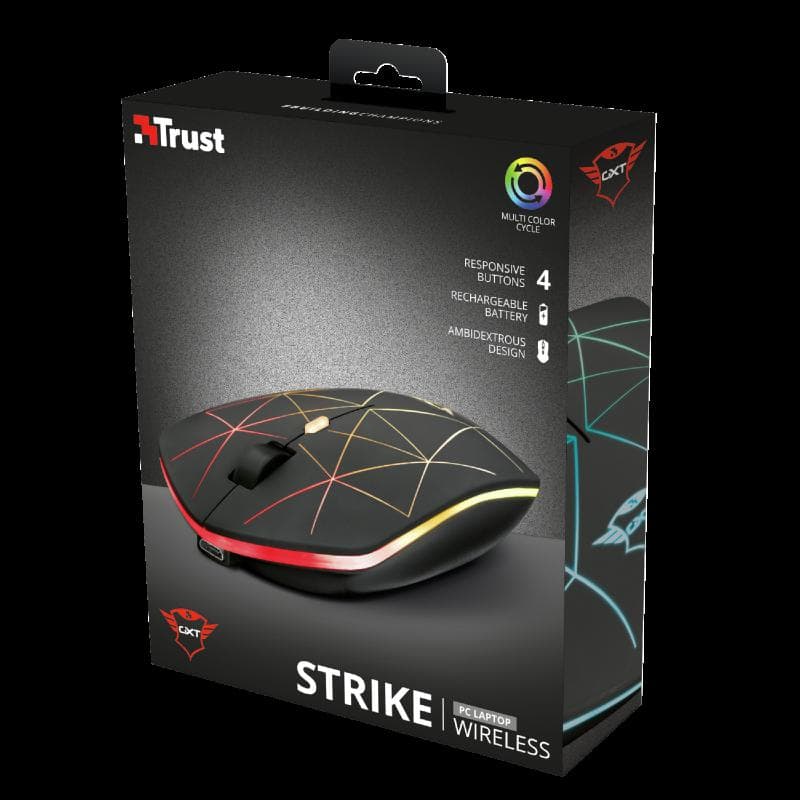 Mouse Gaming Wireless Trust GXT 117 Strike, 1400 dpi, Negru — miniatură