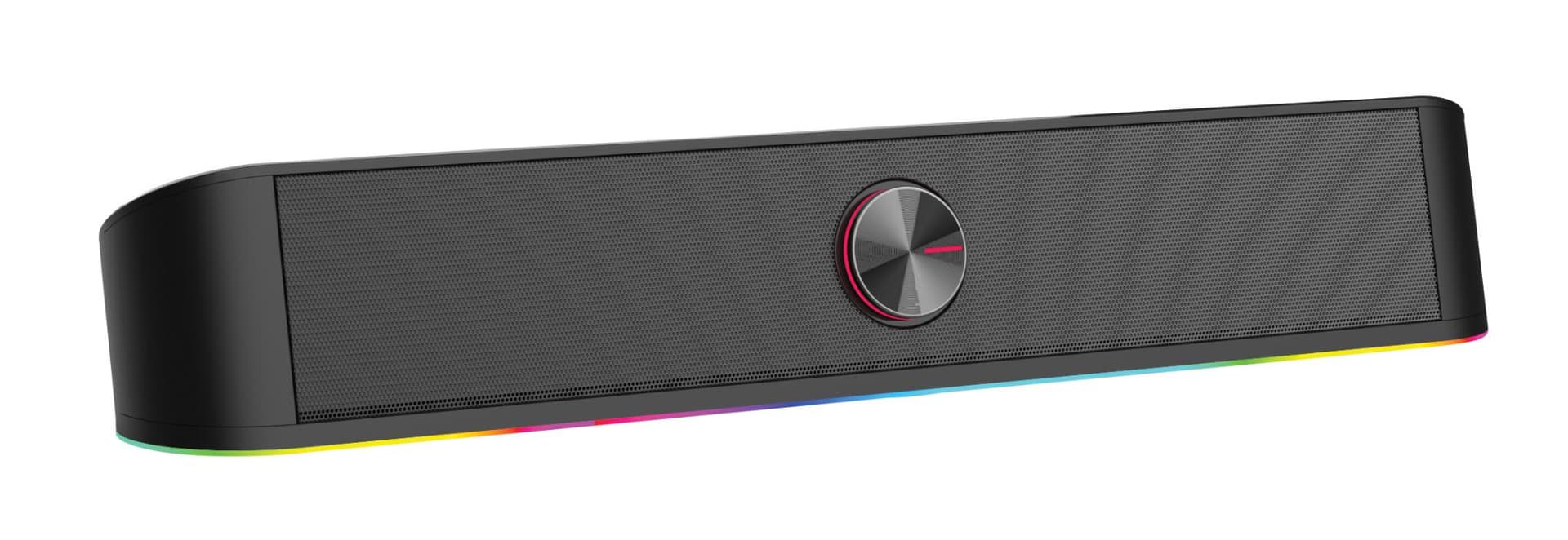 Soundbar gaming Serioux Yron RGB, putere: 3W x 2, impedanță: 4Ω, frecvență: 150Hz - 20KHz, sensibilitate:750mv ± 50, alimentare: DC5V / 1A, S / N: ≥85dB, dimensiunea driverului: 2 inch x 2, conexiune: 3.5mm jack TRS, RGB : 6 moduri de lumină, cablu USB & audio: 1.2m