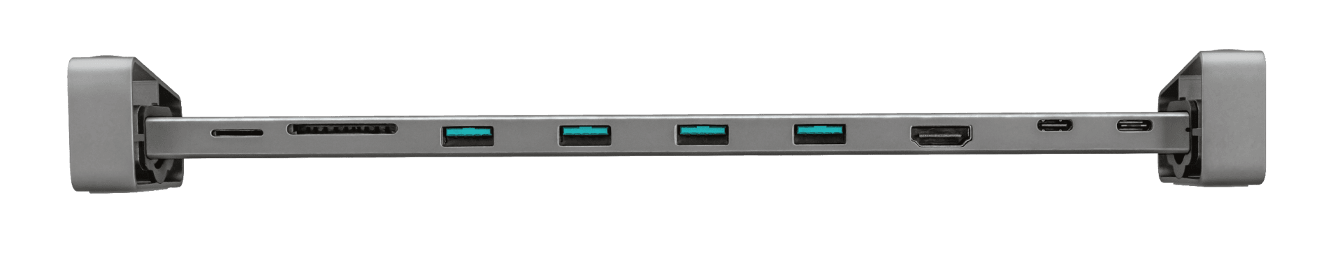 Hub USB Trust Dalyx, USB-C, 10 porturi, HDMI, RJ-45, Argintiu — miniatură