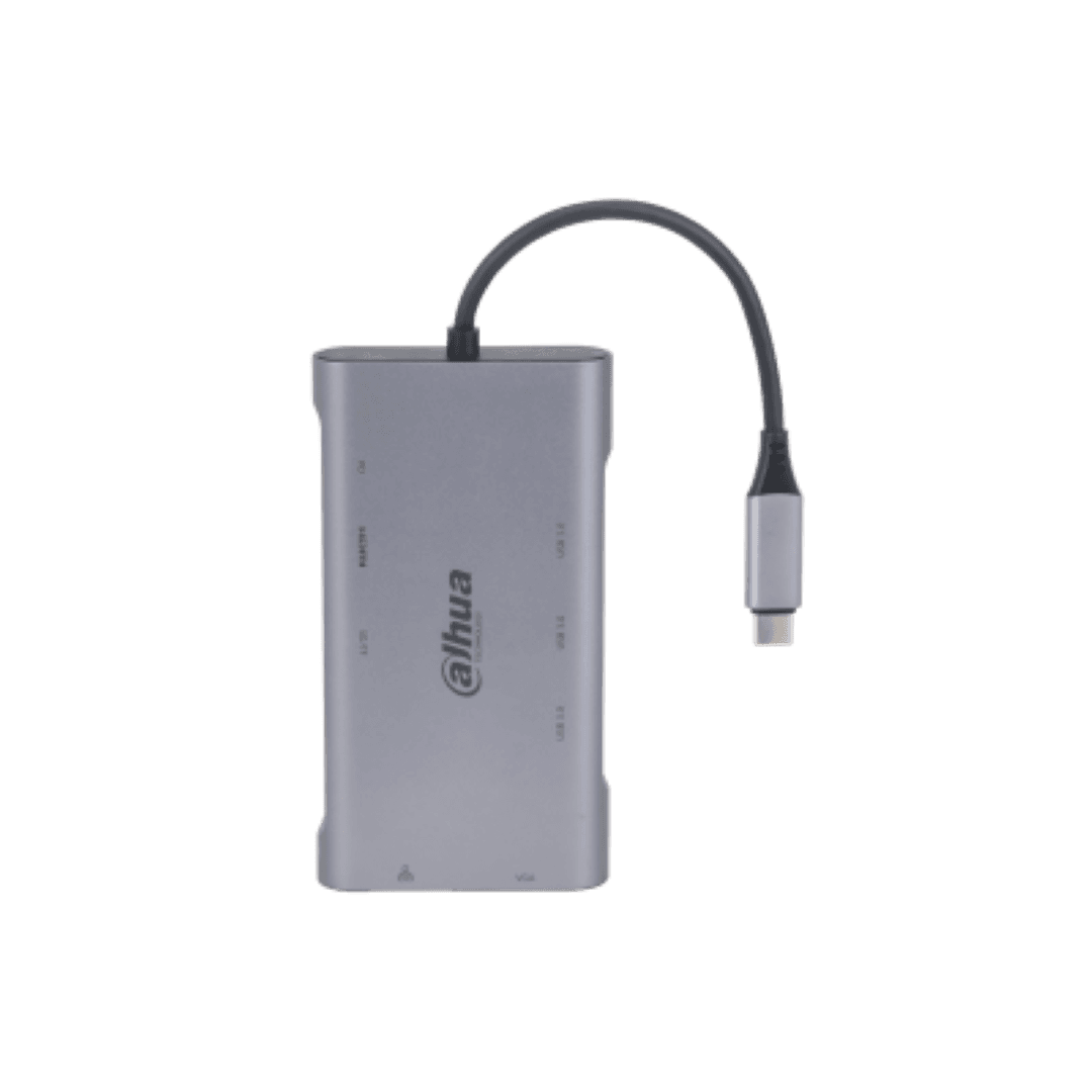 Hub USB DAHUA 9 in 1 USB 3.1 Type-C Docking Station, USB-C, 9 porturi, HDMI, RJ-45, Gri