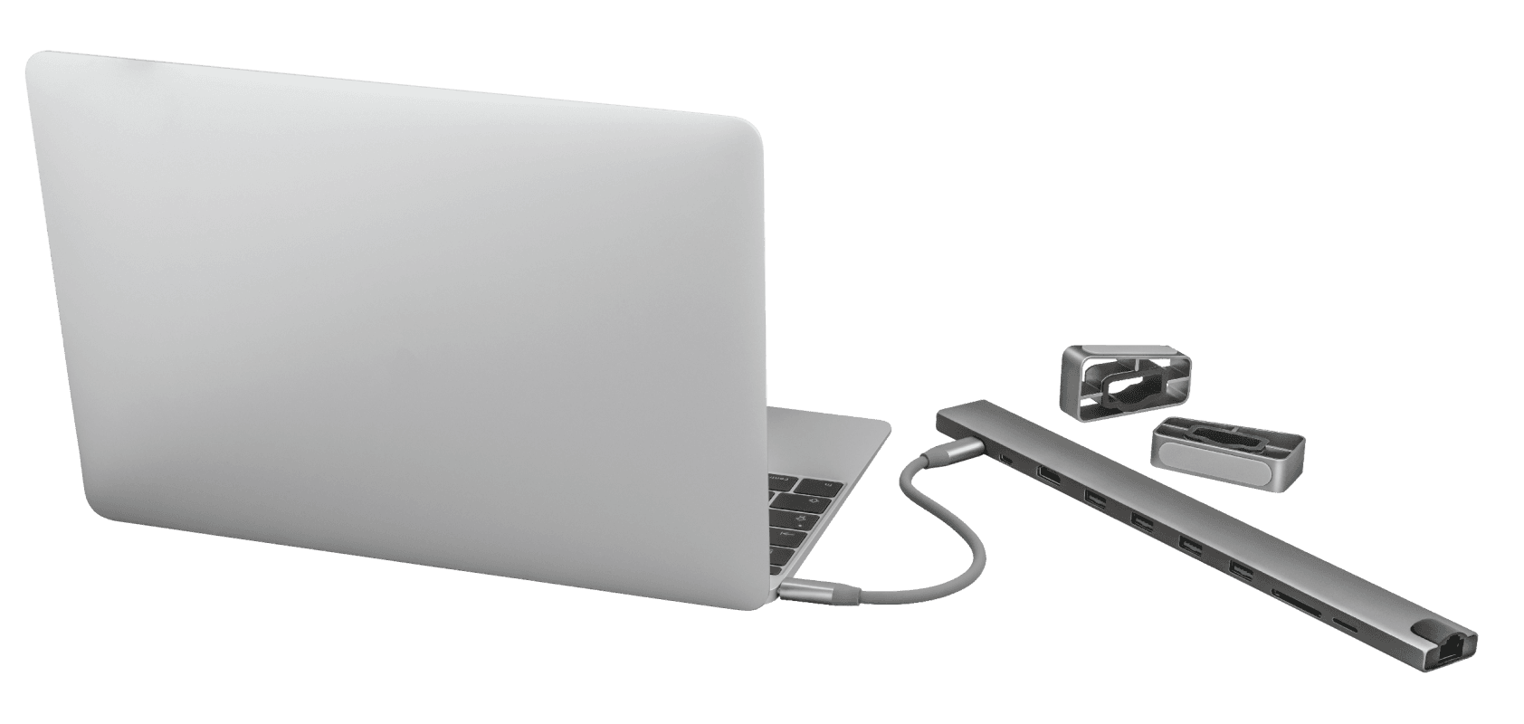 Hub USB Trust Dalyx, USB-C, 10 porturi, HDMI, RJ-45, Argintiu — miniatură