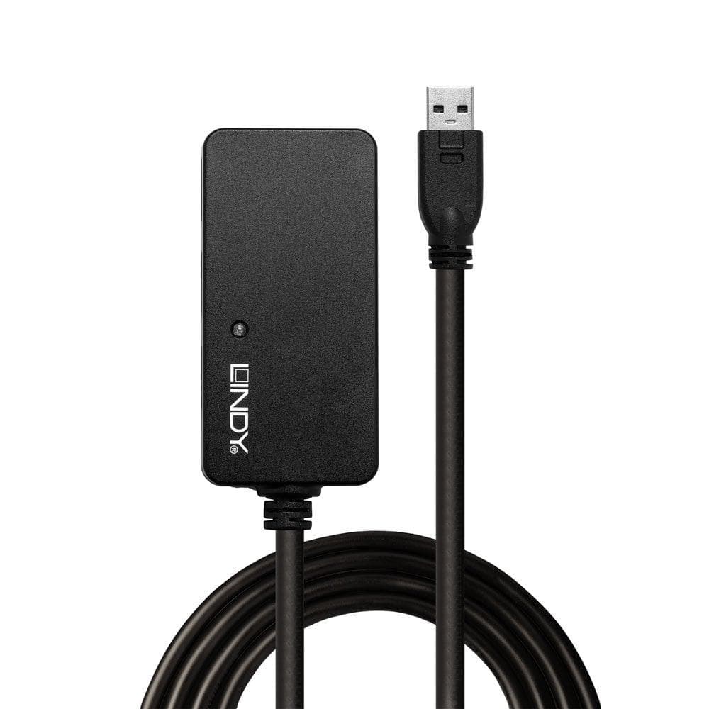 Hub USB LINDY 10m USB 3.0 Active Extension Pro Hub, USB-A, 4 porturi, Negru