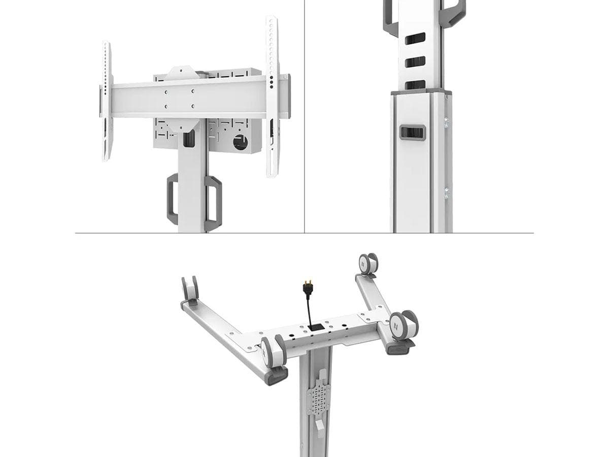 Stand podea mobil Neomounts 37"-75", VESA 100x100~600x400, 70kg, fix, inaltime reglabila, alb — miniatură
