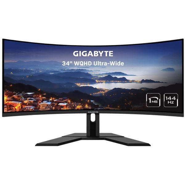 Monitor Commercial GIGABYTE G34WQC A, 34", 3440 x 1440 pixeli, Black