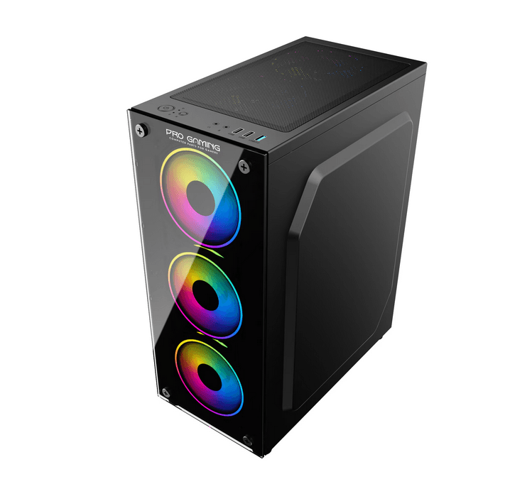 Carcasa PRO GAMING ELEMENT, RGB, Mid Tower, Black — miniatură