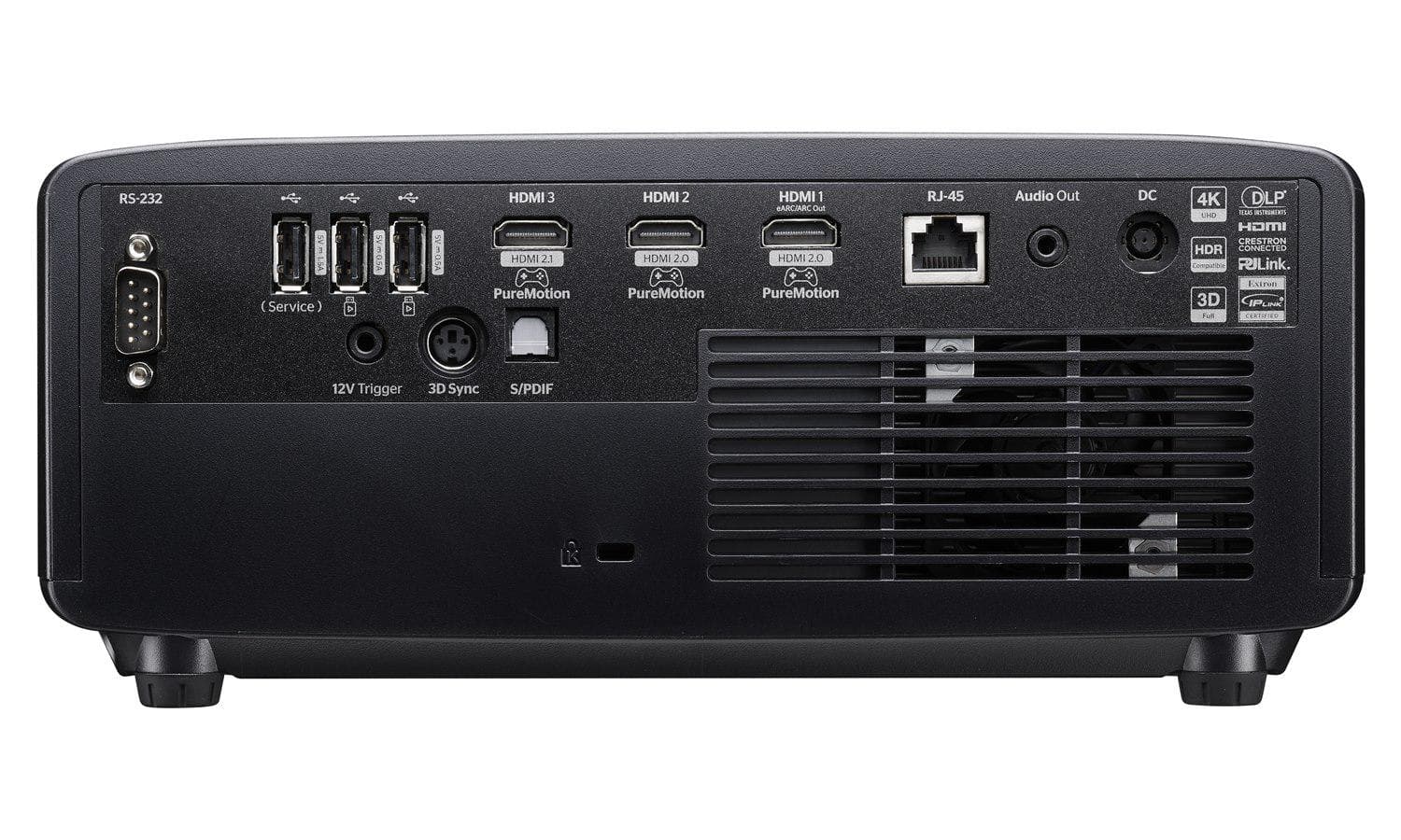 Videoproiector Optoma UHZ58LV, DLP laser 30.000 ore, 4K UHD (3840x2160), 3.000 lumeni, 3.000.000:1, 16:9/ 4:3, distanta maxima proiectie 10m, zoom 1.6x, 3* HDMI, 1 x USB-A power 1.5A, 2 x USB-A power 2A, 1 x 3D sync, 1 x Audio 3.5mm, 1 x S/PDIF, RJ45, 1 x RS232, 1 x 12V trigger, 28- 32dB, full 3D — miniatură