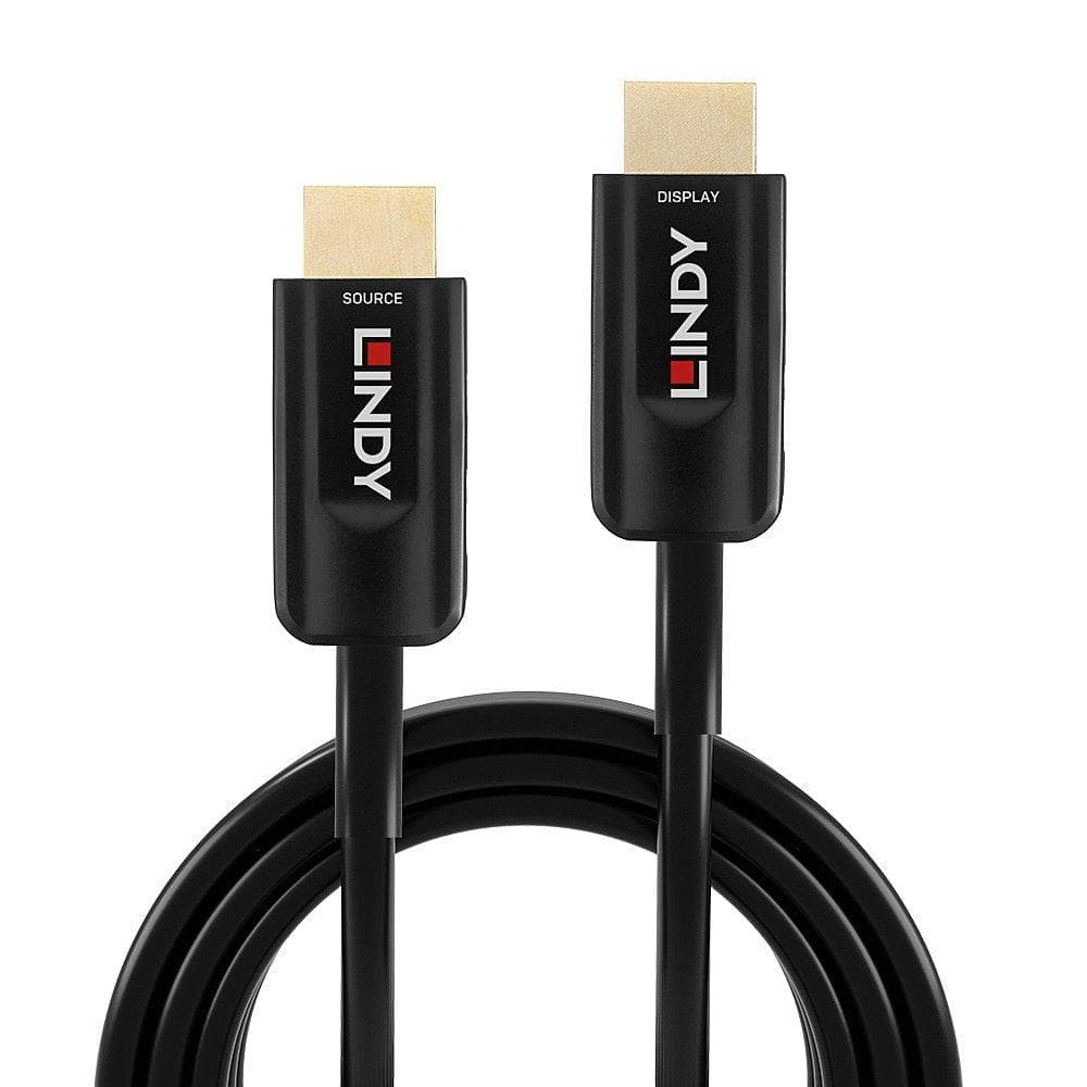 Cablu Lindy LY-38382, HDMI Fibre Optic Hybrid Ultra High Speed, 20m, negru — miniatură