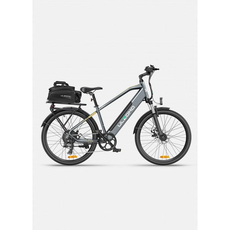 Bicicleta electrica Ulzomo Metro 26 E-bike, 250W, 36V 17Ah, autonomie 100km, viteza maxima 25km/h, Grey, 26'' — miniatură