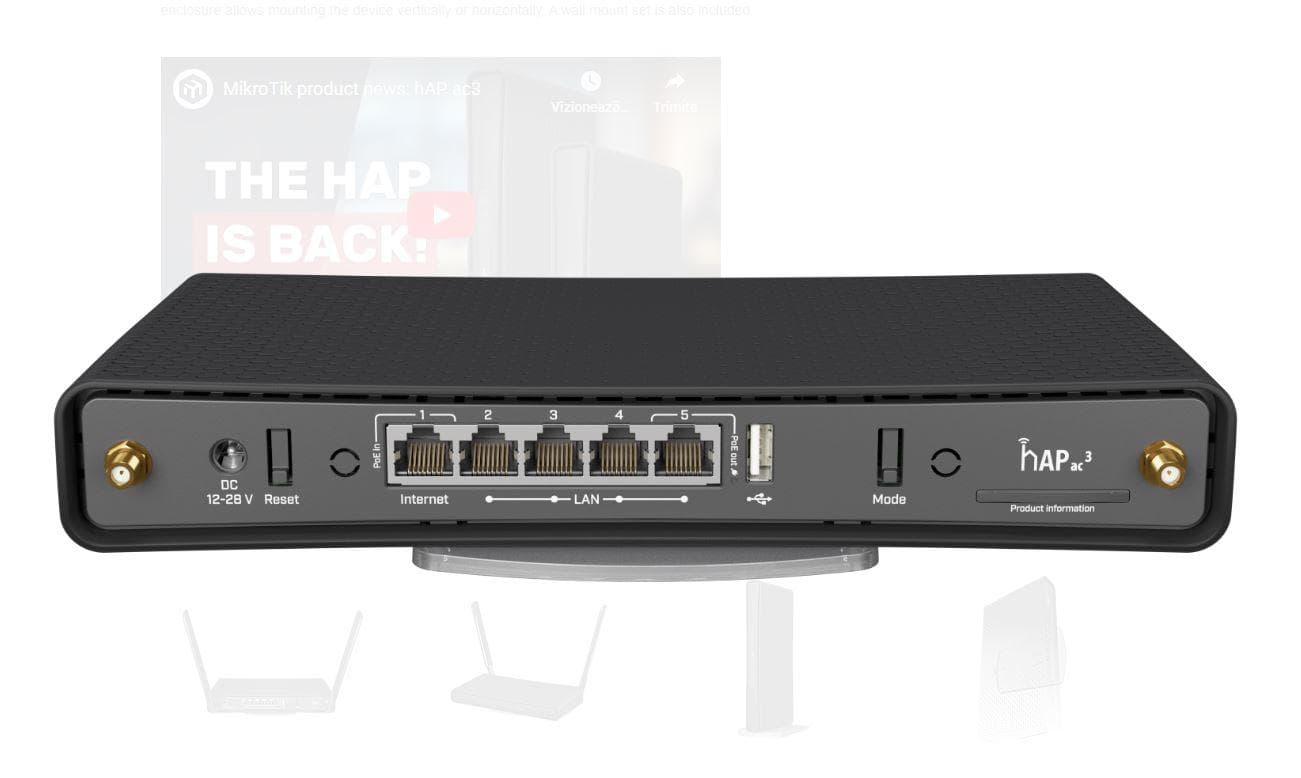 Access point Mikrotik hAP ac, Gigabit, Poe, Dual-band, WiFi 5 - AC — miniatură