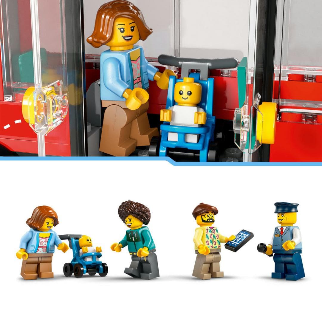 AUTOBUZ TURISTIC ROSU CU ETAJ LEGO 60407 — miniatură