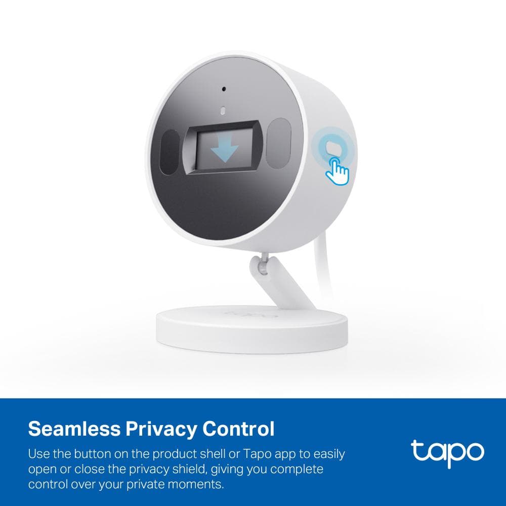 TP-LINK TAPO C125 Camera supravegere pentru interior cu obturator pentru confidentialitate, Senzor: CMOS 1/2.9”, Distanta focala: 2.45mm, 140°(pe diagonală), 120°(pe orizontală), 67°(pe verticală), IR 10m, 1×slot card MicroSD (de până la 512 GB), Rezolutie: 2K QHD 4MP (2560 × 1440 px), H.264 — miniatură