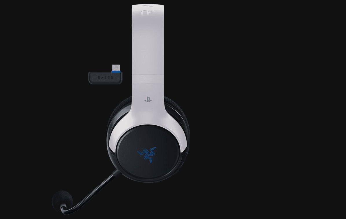 Casti Gaming Head-band Razer Kaira HyperSpeed, Wireless, Alb — miniatură