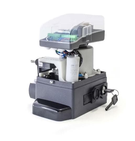 Kit automatizare poarta culisanta Motorline BRAVO500, 500 Kg, 7 m; Putere: 280 W; Alimentare: 230 Vac 50 Hz; Rotatii motor: 47 RPM; Greutate maxima suportata: 500 Kg; Distanta actionare: 25 m; Viteza: 0.16 m/s; Protectie termica: 120°C; Grad de protectie: IP44; Pachetul contine: 1 x Motor BRAVO500 — miniatură