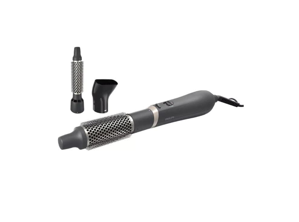 Perie cu aer cald Philips BHA301/00, 800W, tehnologie ThermoProtect, 3 accesorii, ingrijire cu ioni, invelis ceramic cu cheratina, Negru