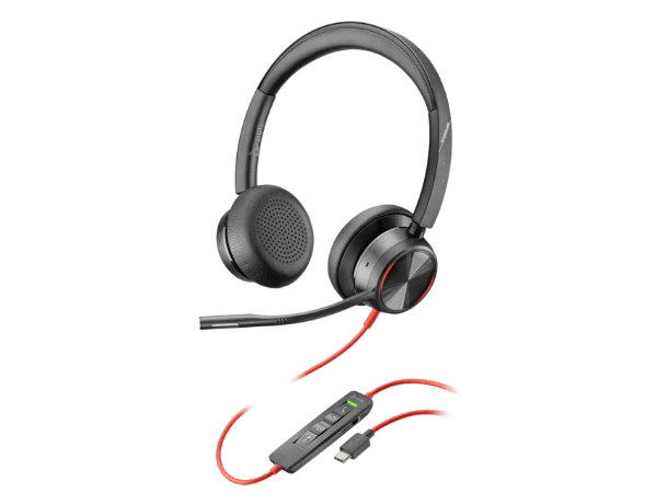 Casti Head-band Poly Blackwire 8225, Wired, noise-canceling, Negru
