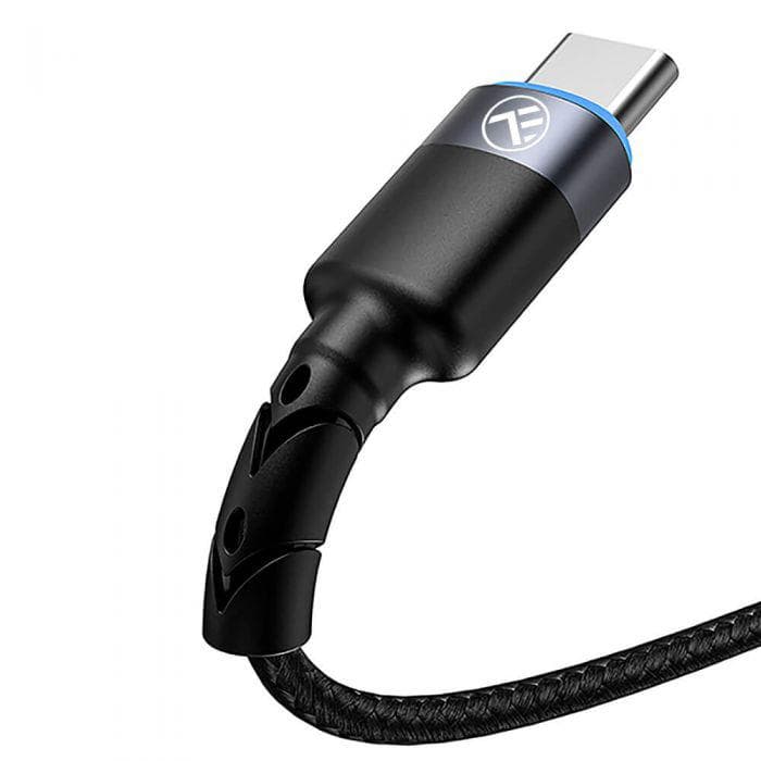 Cablu Tellur USB to Type-C cu LED, 3A, nailon, 1.2m, negru — miniatură
