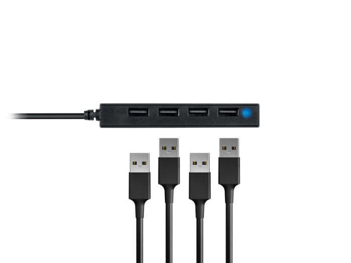 Hub USB CONCEPTRONIC HUBBIES, USB-A, 4 porturi, Negru — miniatură