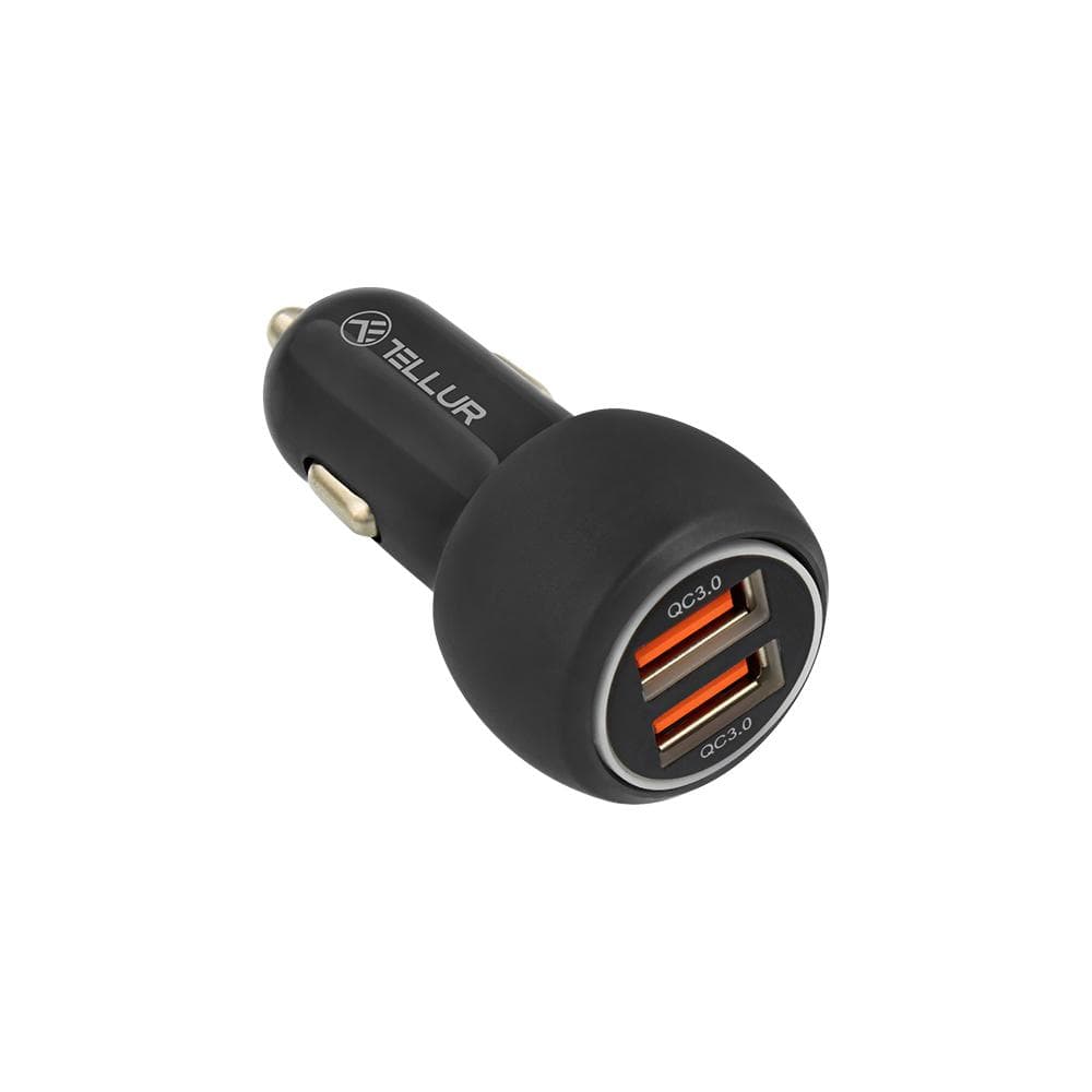 Incarcator Auto Tellur FCC8, 36 W, 2 porturi, Negru