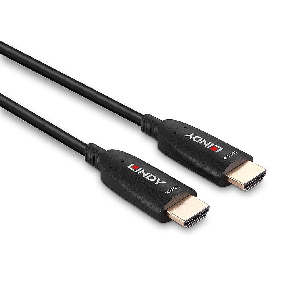 Cablu Lindy HDMI 8k60, fibra optica hybrid, lungime 60m, rezolutie maxima 7680x4320@60Hz 4:2:0 10bit, 3840x2160@120Hz 4:4:4 10bit, latime de banda 48Gbps, negru — miniatură