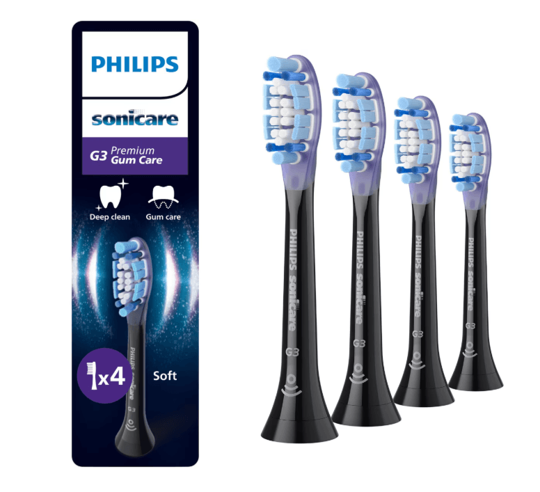 Rezerve PHILIPS Sonicare Gum Care HX9054/88, Pachet de 4 capete de periere, Standard, Click-on, Sincronizarea modurilor BrushSync, Negru, L x A x I (mm) 60x25.7x230.5