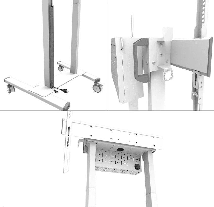 Stand mobil motorizat Neomounts by Newstar, 37"-100", 110 kg, VESA 800x600, alb — miniatură