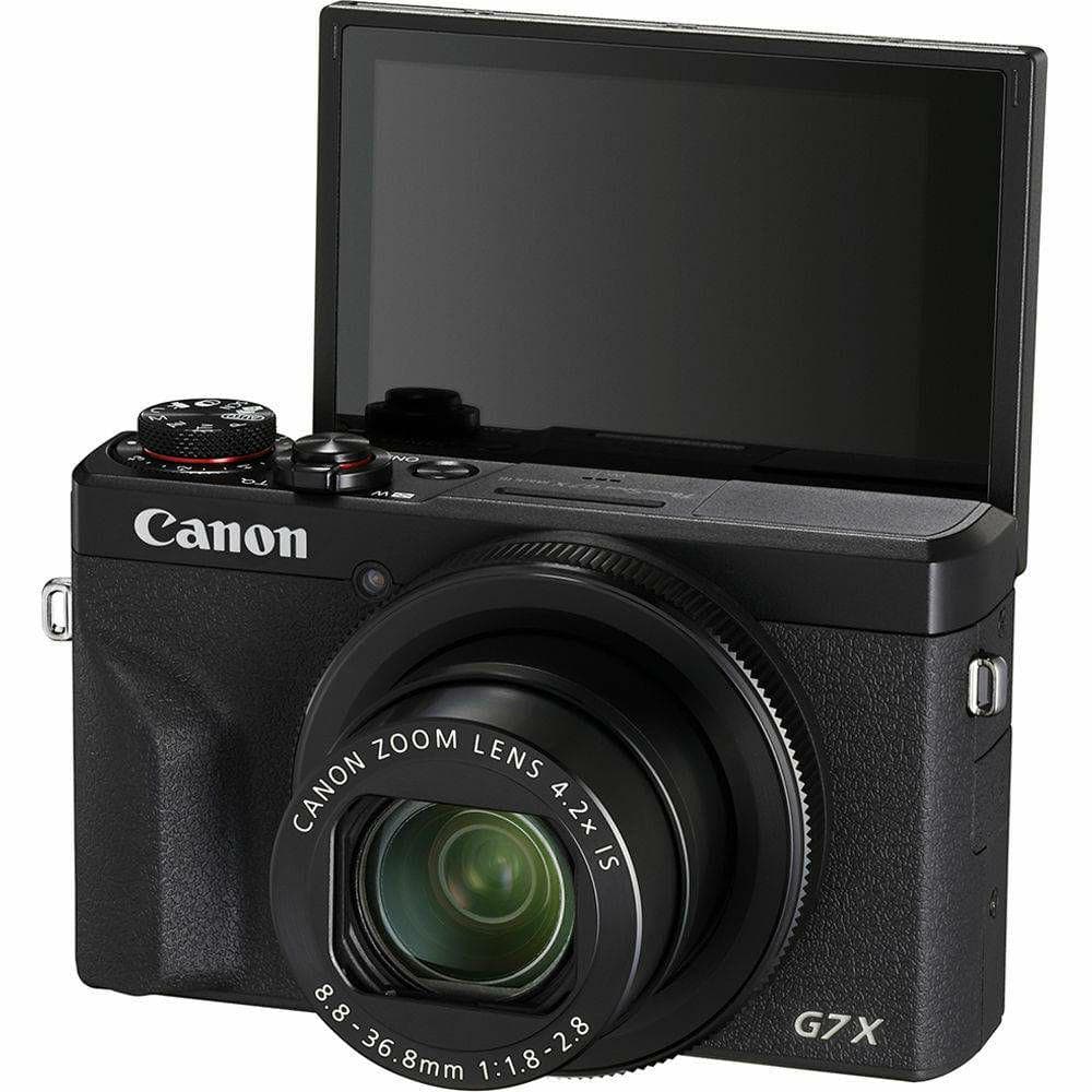 Camera foto Canon PowerShot G7x MARK III, 20.1Mpx, sensor CMOS, procesor DICIC 8, zoom optic 4.2x, stabilizare optica, autofocus, macro 5cm, touchscreen 3" rabatabil, face detection, video (4K) 3840 x 2160, 29.97 / 25fps, (Full HD) 1920 x 1080, 119.9 / 100 / 59.94 / 50 / 29.97 / 25 fps, HDMI type — miniatură