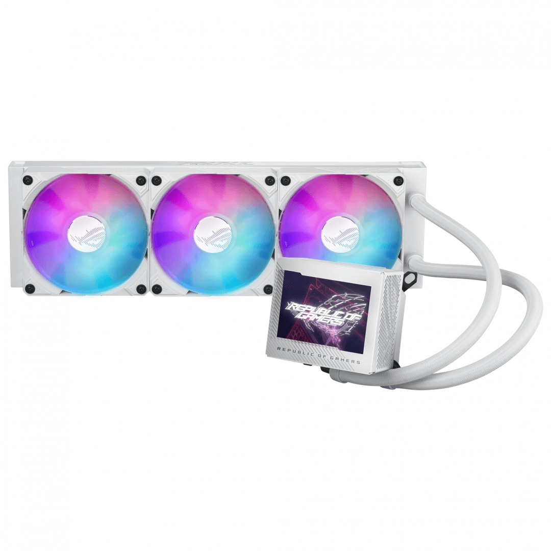 Cooler Procesor ASUS ROG RYUJIN III 360 ARGB White Edition, Lichid, 12 cm, 3 ventilatoare, aRGB — miniatură