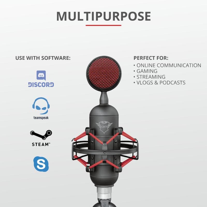 Microfon Trust GXT 244 Buzz, tip Cardioid, USB, Noise Reduction — miniatură