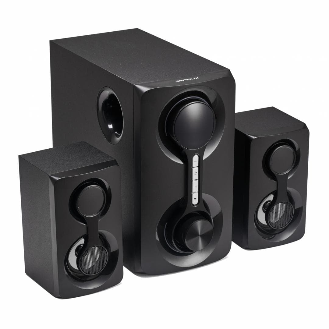Boxe Serioux 2.1 SoundRise 2160W, putere totala 60W RMS, tip 2.1, sateliti 2 x 15W, subwoofer 30W, Conectivitate: Bluetooth, USB, AUX, SD, Radio FM, negre, SRXS-2160W — miniatură