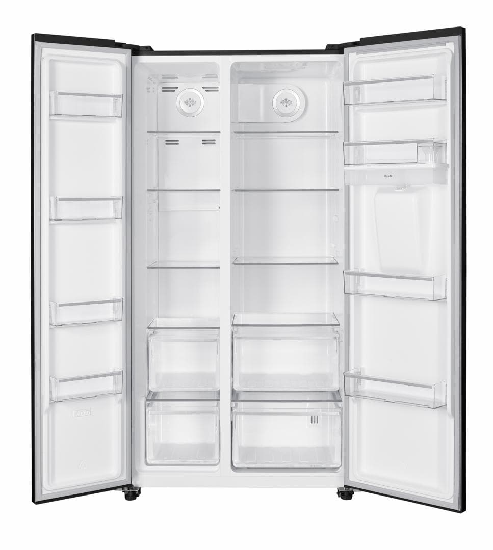 Side by Side HEINNER HSBS-HM529NFBKWDE++, No Frost, 529 L, Clasa E, Dozator apa, Negru — miniatură