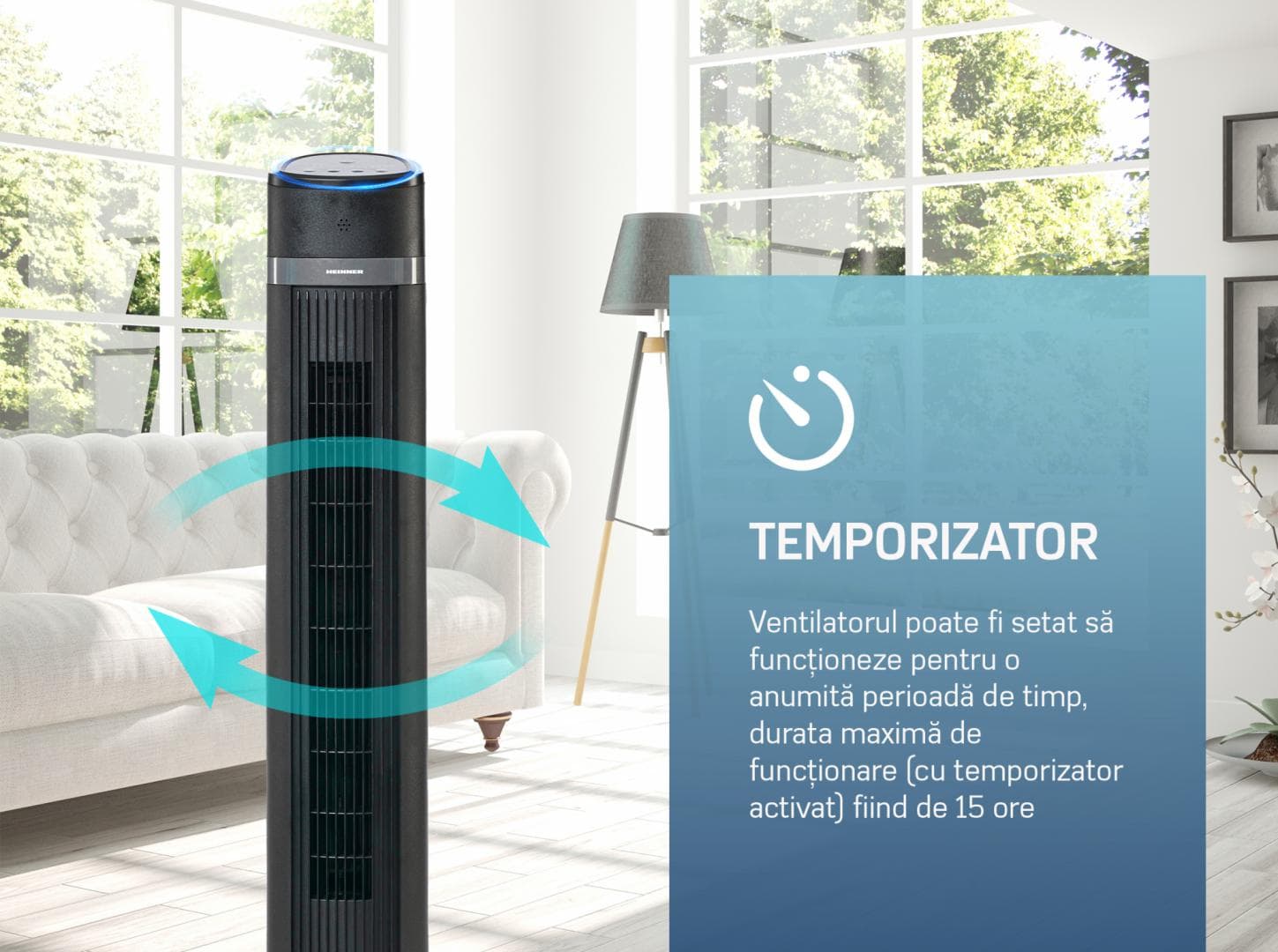 VENTILATOR TURN HEINNER HMTF-D3BK — miniatură
