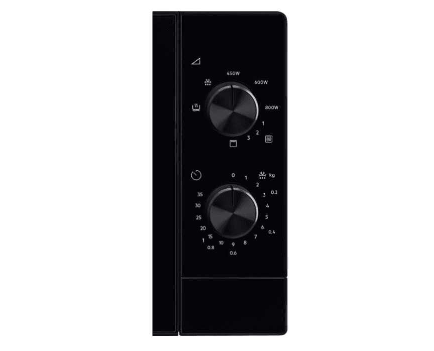 CUPTOR CU MICROUNDE ELECTROLUX EMZ421MMK, Volum brut 21 litri; Volum net 20 litri; 5 trepte de putere; Putere microunde 800 W; Grill; Putere grill 1000 W; Avertizare sonora; Diametru platan 270 mm; Timer mecanic; Negru