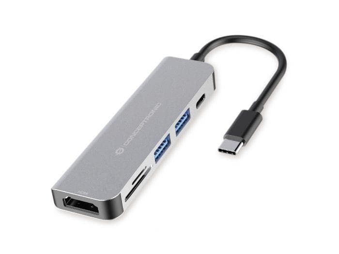 Docking station CONCEPTRONIC DONN02G, USB Type-C, 60W, Gri — miniatură