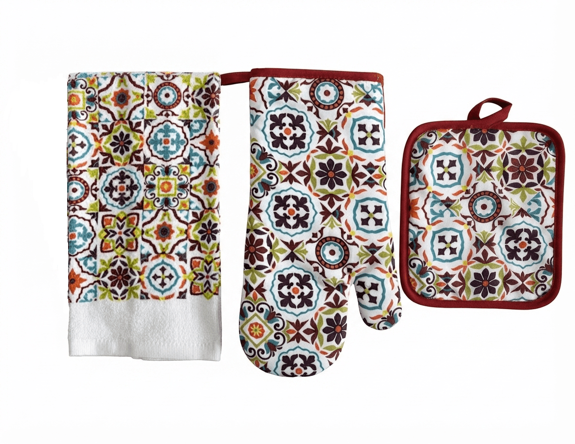 Set 3 piese:manusa, prosop, suport vase — miniatură