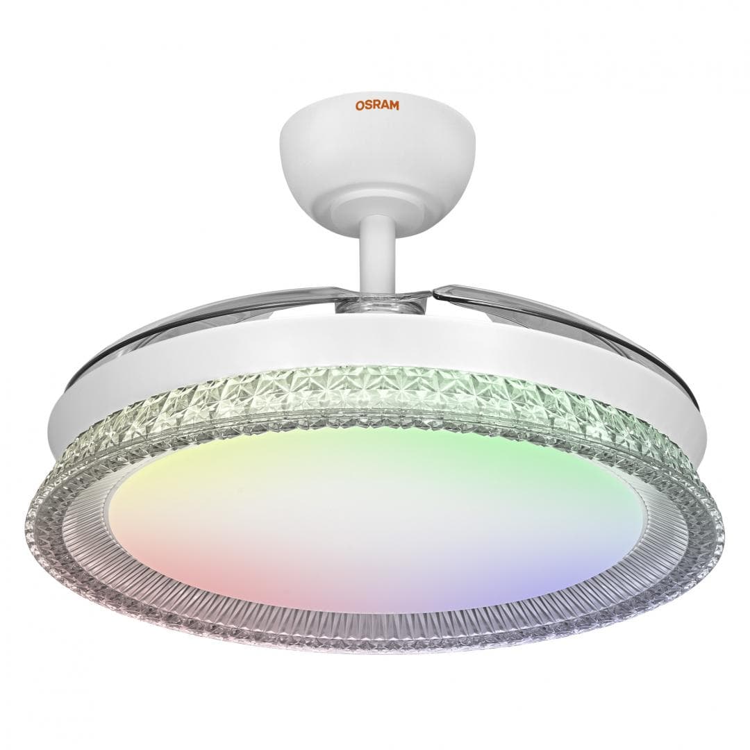 Plafoniera LED CCT cu ventilator Osram Cierzo cu Telecomanda, 60W, 4000lm, lumina alba si color (3000-6500K), dimabila, IP20, max 7252 m³/h, timer 2h-4h-8h, Alb — miniatură