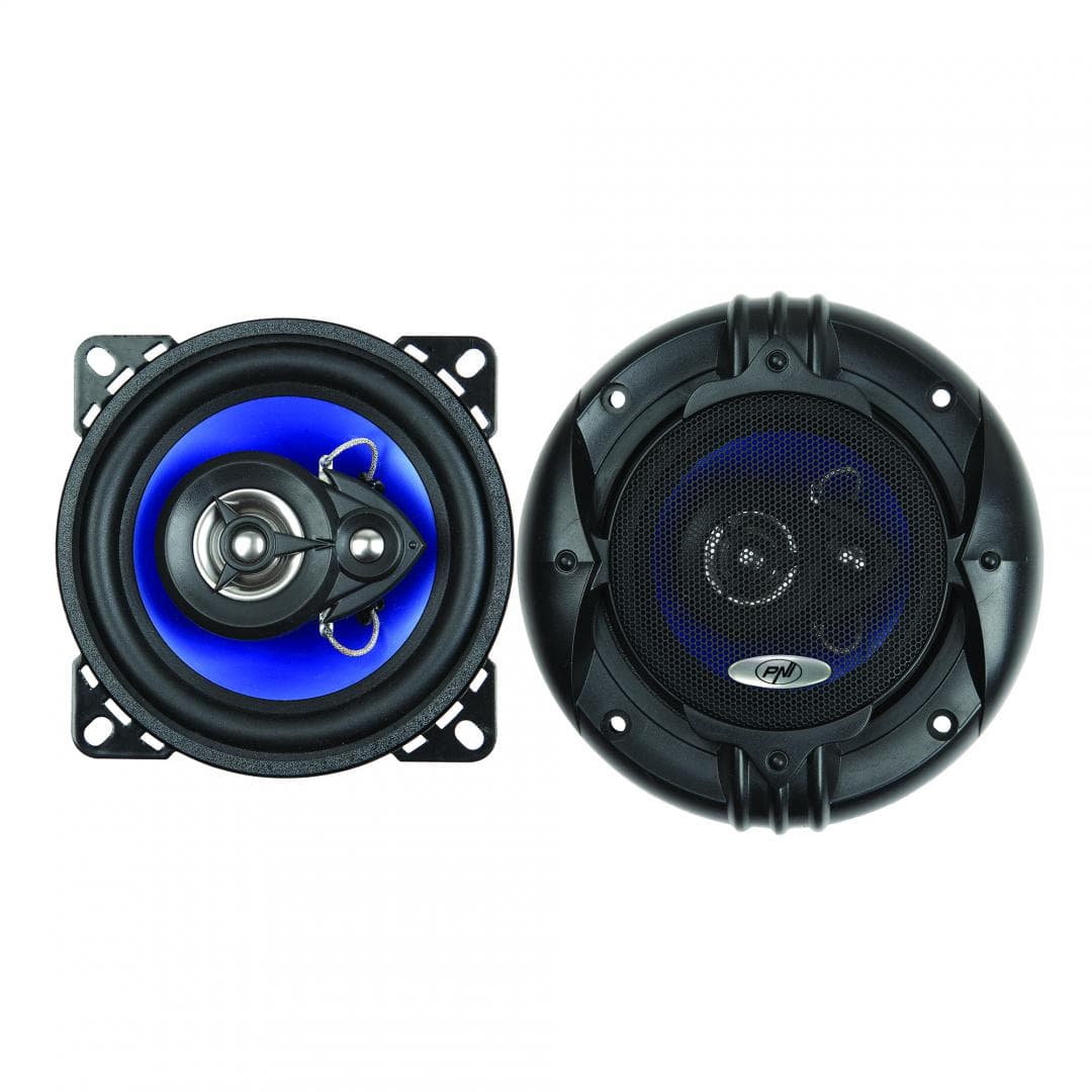 Difuzoare auto coaxiale PNI HIFI400, 80W, 4 Ohm, 10 cm, 3 cai, Injection Core cu diametru 100mm, set 2 buc, Raspuns in frecventa: 100 - 20000 Hz, 3 cai, Sensibilitate: 88 dB, 15 mm Piezo Tweeter, 30 mm Mylar Dome Tweeter, Grile protectie, Cablaj montaj. — miniatură