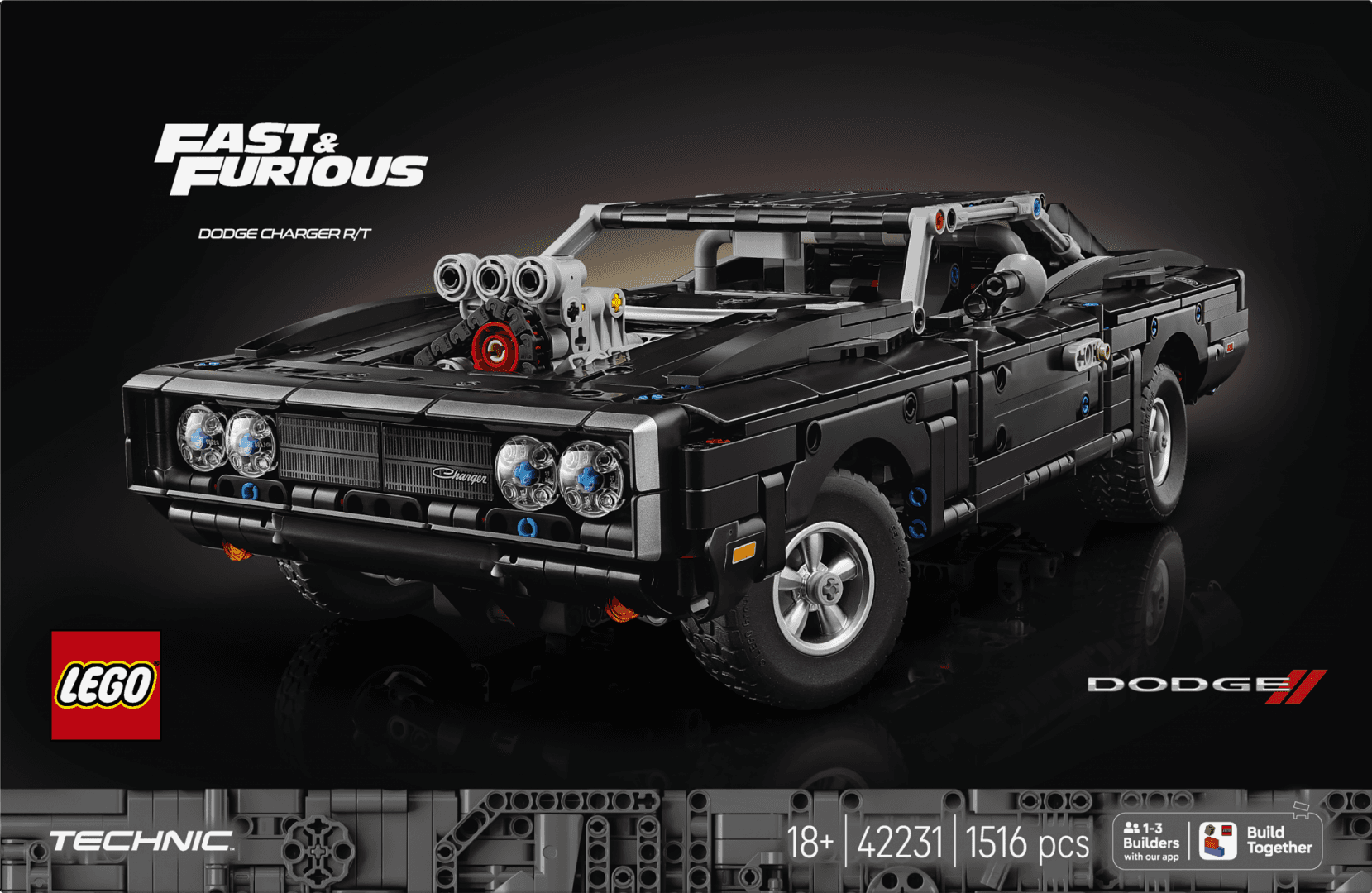 MASINA DODGE CHARGER R/T DIN FAST AND FURIOUS LEGO42231 — miniatură