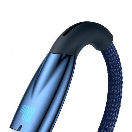 Cablu alimentare si date Baseus Glimmer, Fast Charging Data Cable pt.smartphone, USB la USB Type-C 100W, 1m, albastru — miniatură