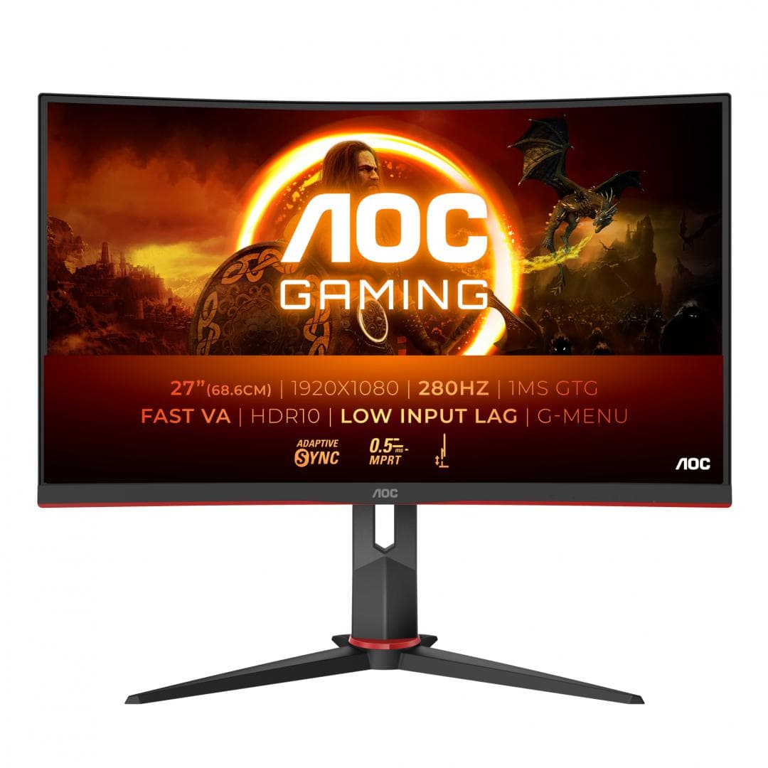 Monitor Gaming AOC C27G2Z3/BK, 27", 1920 x 1080 pixeli, Black, Red