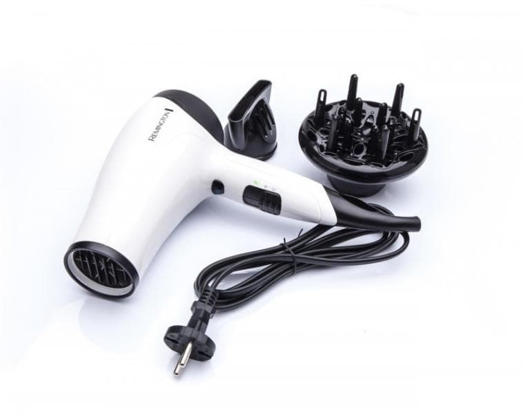 Uscator de par Remington D3015, 2000W, 3 temperaturi, 2 trepte de viteza, Alb-negru — miniatură