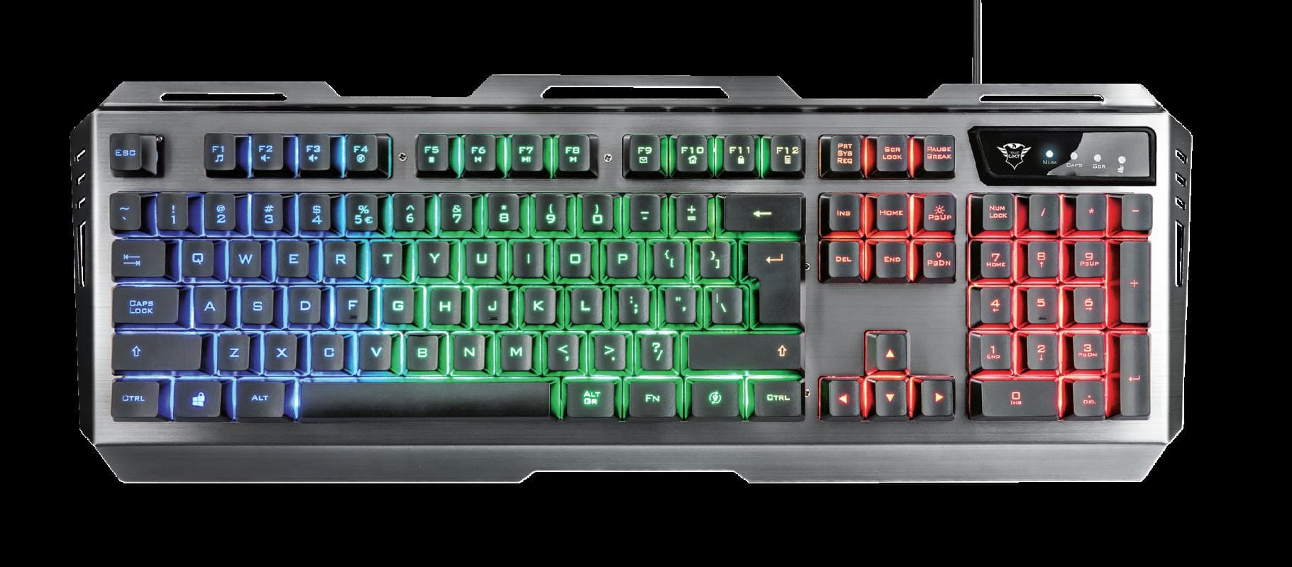 Kit Wired tastatura si mouse Trust GXT 845 Tural, taste numerice, Negru