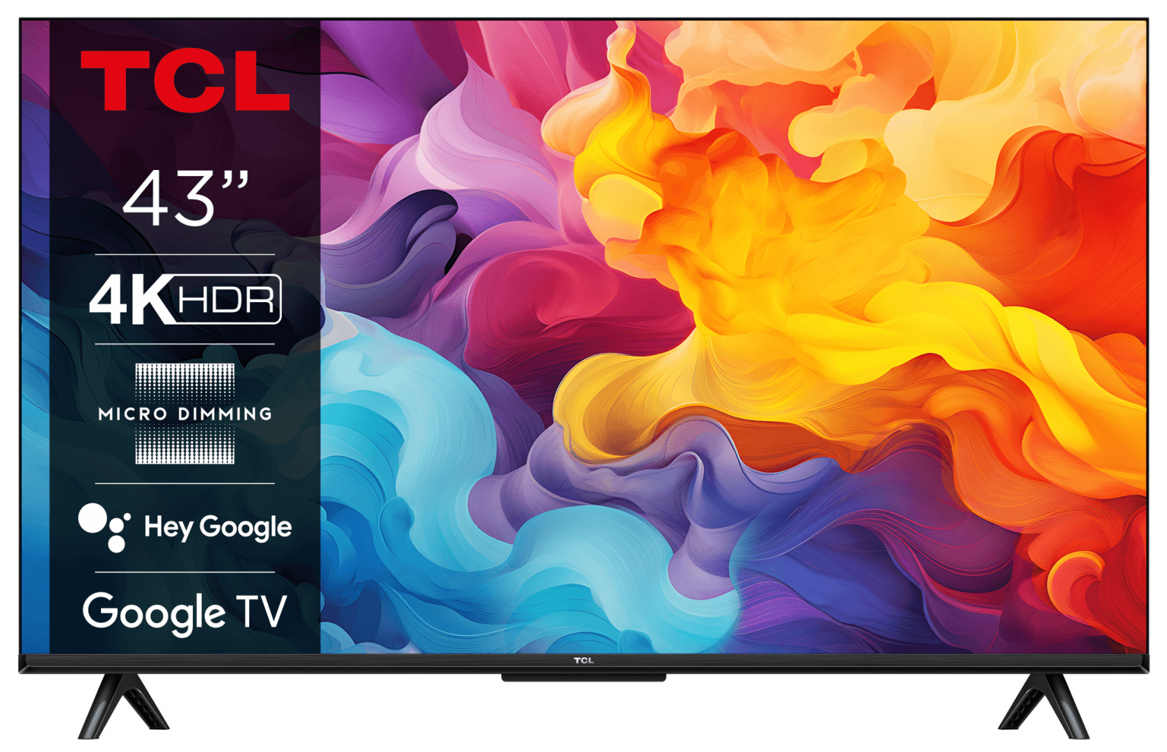 Televizor TCL LED 43P61B, 43''(109cm), Smart Google TV, 4K, Negru
